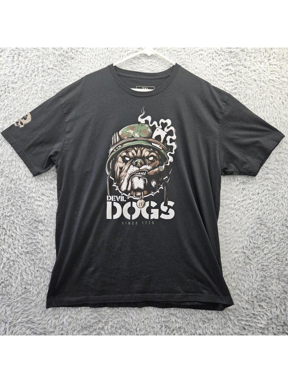 ZF ZERO FOXTROT T Shirt Devil Dogs Men 2XL Black Cotton